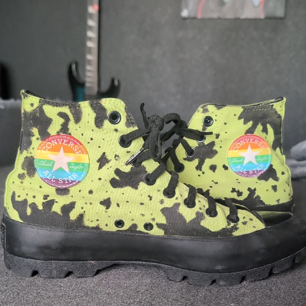 Converse Kids High-Top Sneakers - Lime Green and Black